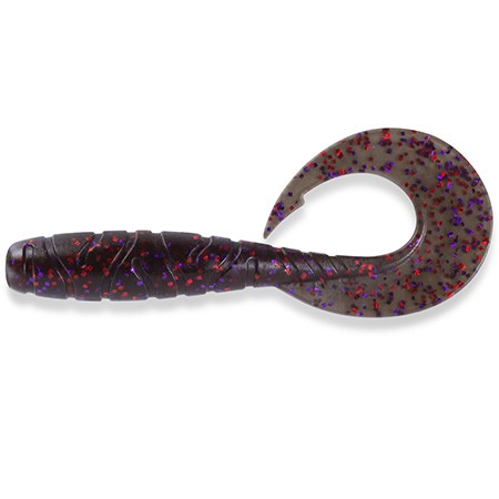 MIGHTY GRUB - GREEN PUMPKIN BROWN / RED & PURPLE - 12cm