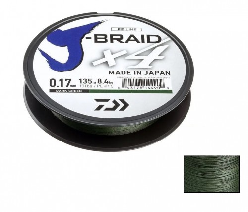 J-BRAID X4 - 0,15mm - DARK GREEN - 135m