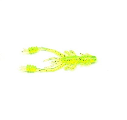 RING SHRIMP - CHARTREUSE SILVER GLITTER - 5cm