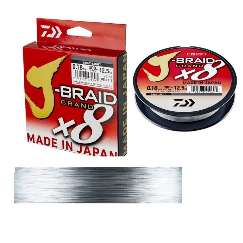 J-BRAID GRAND X8 - 0,16mm - GRAY LIGHT - 135m