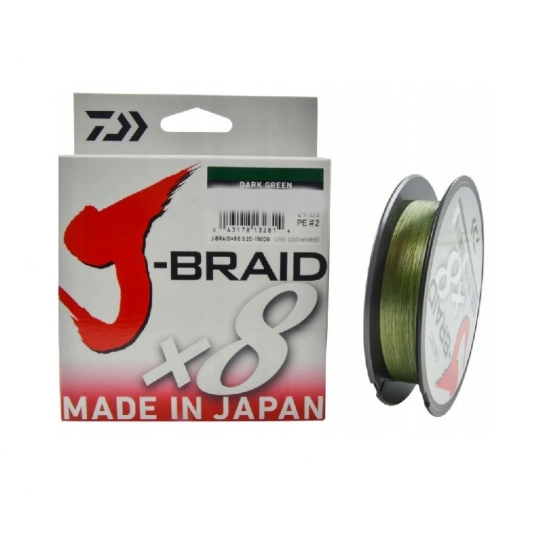 J-BRAID X8 - 0,13mm - DARK GREEN - 150m