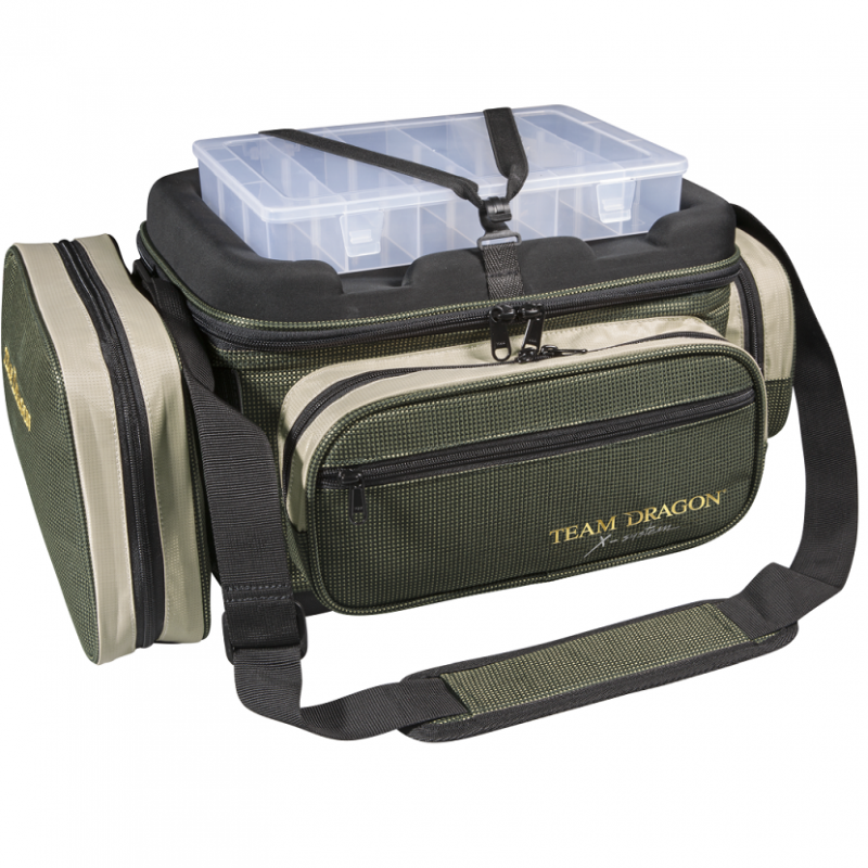 TORBA SPINNINGOWA TEAM DRAGON X-SYSTEM L - Z PUDEŁKAMI i PRZYNBORNIKIEM