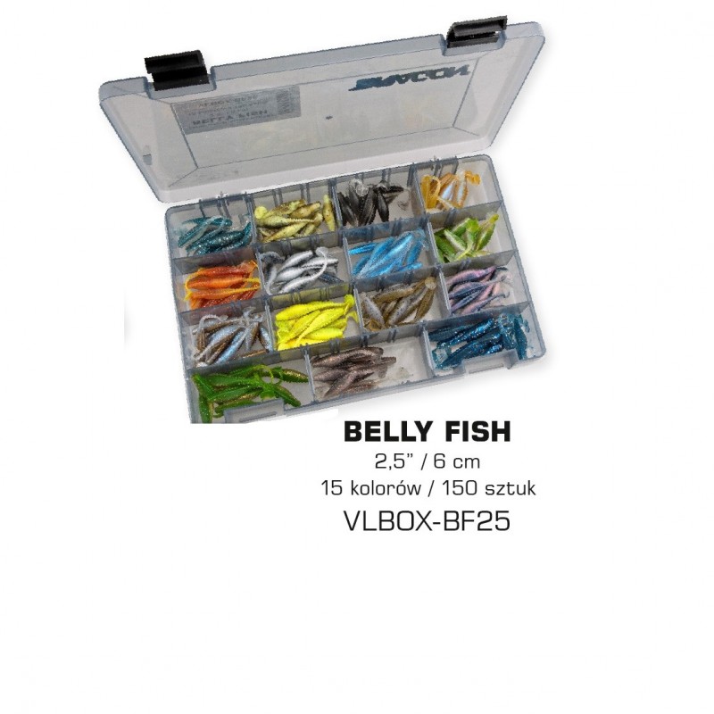 ZESTAW PRZYNĘT BELLY FISH 6cm - 150szt + pudełko