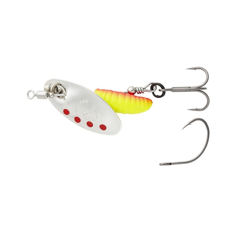 GRUB SPINNER - SILVER RED YELLOW - #0 - 2,2g