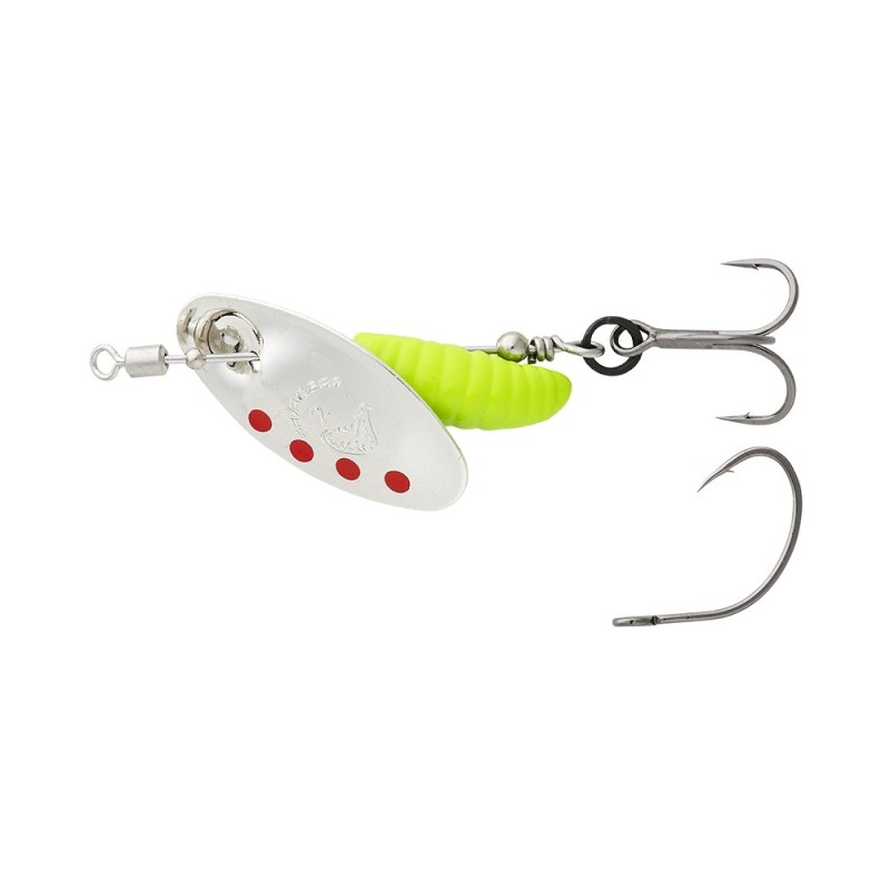 GRUB SPINNER - SILVER RED LIME - #1 - 3,8g