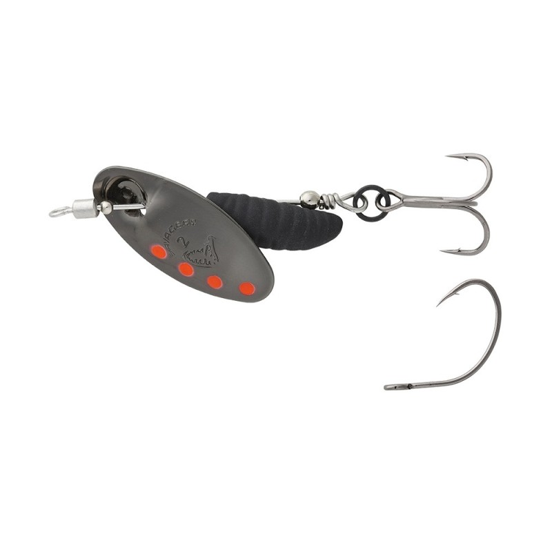 GRUB SPINNER - SILVER RED BLACK - #2 - 5,8g