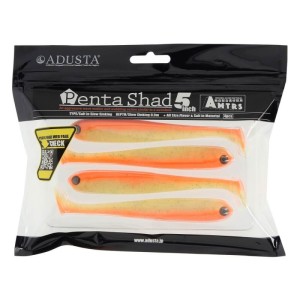 ADUSTA PENTA SHAD - GREEN CHARTREUSE GLITTER ORANGE - 12,7cm