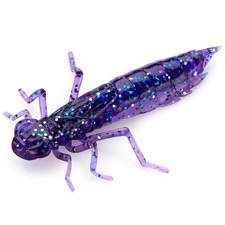 DRAGONFLY - DARK VIOLET / PEACOCK & SILVER - 2cm