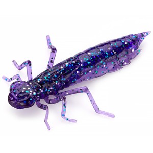 DRAGONFLY - DARK VIOLET / PEACOCK & SILVER - 2cm